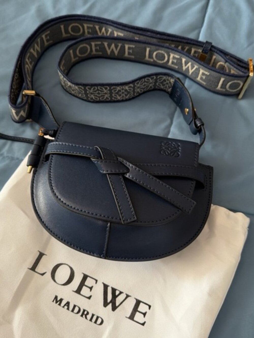 🎊Loewe Navy Blue Leather Crossbody Bag